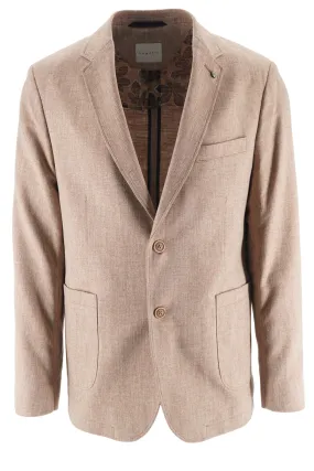 Beige Blended Linen and Cotton Jacket