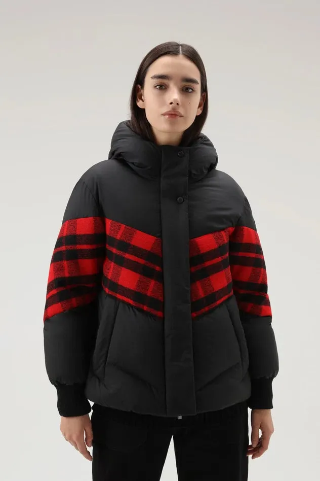 Black Down jacket with Woolrich Logo