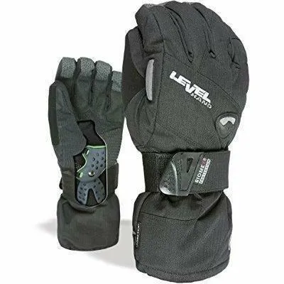 Level Half Pipe Black Snowboard - Integrated Wristband Gloves