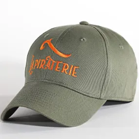 Green Khaki Orange Logo Hat