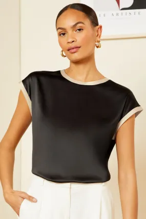 Satin T-shirt with Jersey Back by Love & Roses