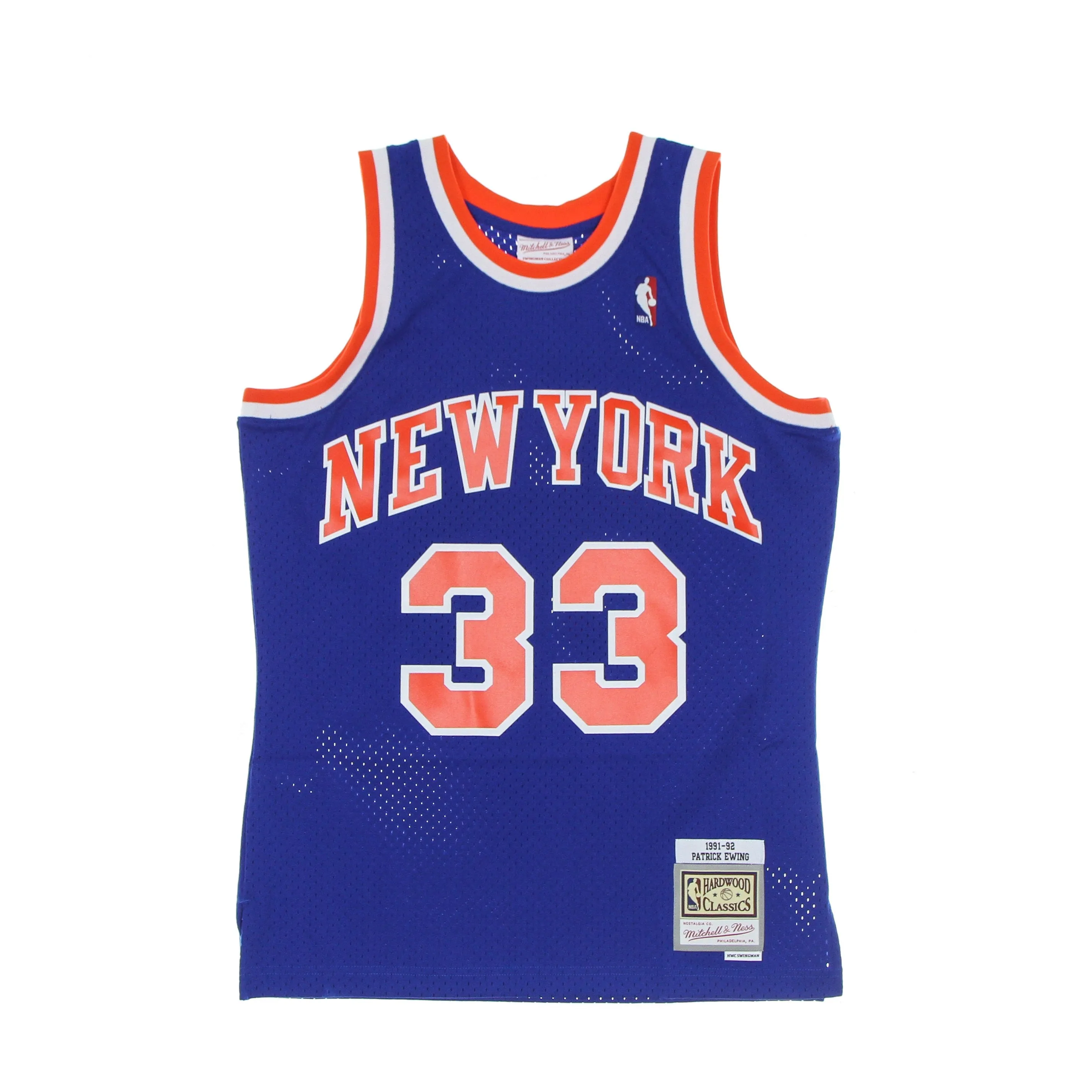 Men's NBA Swingman Jersey Hardwood Classics No 33 Patrick Ewing Neykni Road Royal