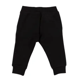 Pantalone Nero Bimbo Con Logo Bianco