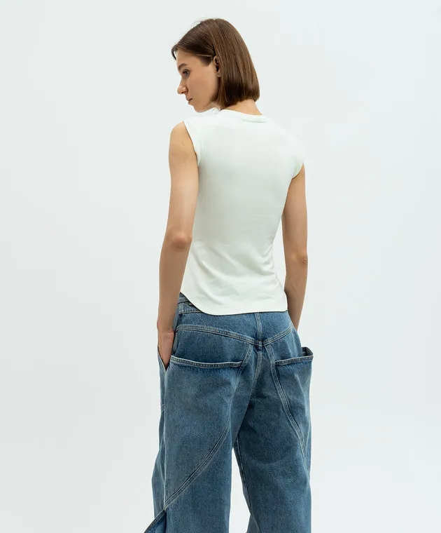 The Attico Top con logo Reese in verde 247WCT185J025