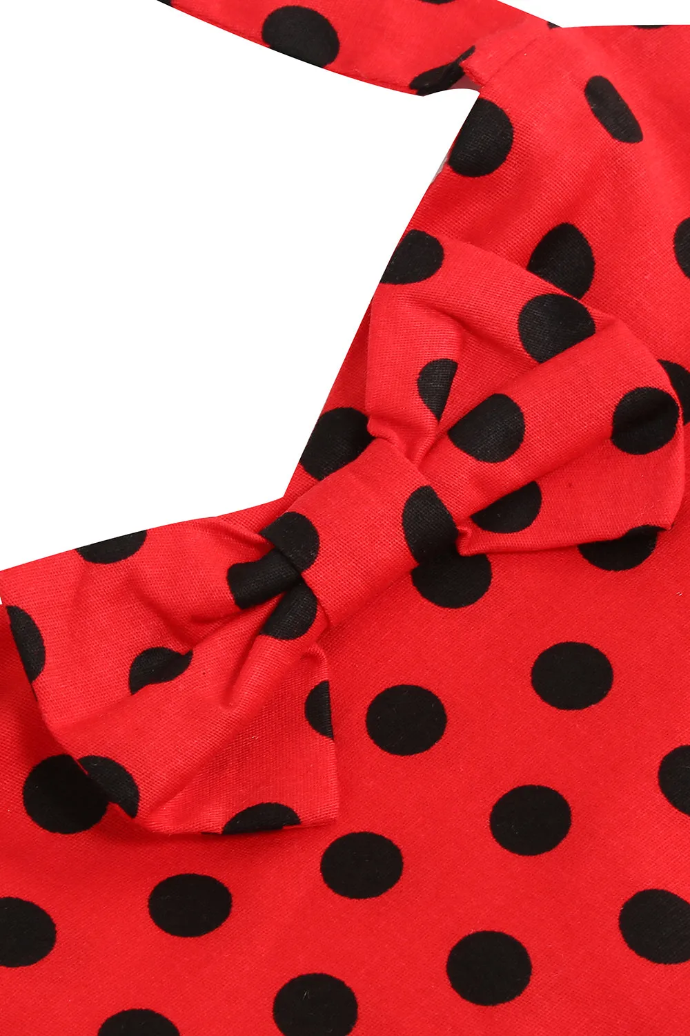 Vintage Red Polka Dot Girl's Dress with Bow